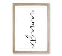 Namaste Typography Framed Print | A2 Oak Framed Wall Art | Ready to Hang | Modern Positive Affirmations Picture | Living Room Bedroom Lounge Office