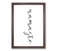 Namaste Typography Framed Print | A2 Walnut Framed Wall Art | Ready to Hang | Modern Positive Affirmations Picture | Living Room Bedroom Lounge Office