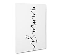Namaste Typography Quote Canvas Print | Gallery Wrapped 30mm Frame Wall Art | 24x16 inches | Ready to Hang | Modern Typography Picture | Living Room Bedroom Lounge Office