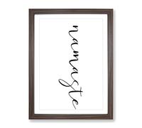 Namaste Typography Quote Framed Print | A2 Walnut Framed Wall Art | Ready to Hang | Modern Positive Affirmations Picture | Living Room Bedroom Lounge Office