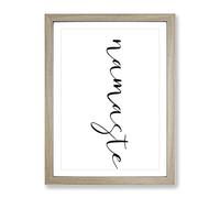 Namaste Typography Quote Framed Print | A4 Oak Framed Wall Art | Ready to Hang | Modern Positive Affirmations Picture | Living Room Bedroom Lounge Office