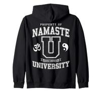 Namaste University Heavily Meditated Yoga Vintage Varsity Zip Hoodie