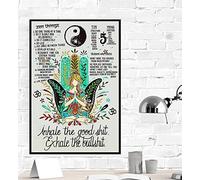 Namaste Yoga Girl Inhale The Good Shit Exhale The Bullshit Poster, Yoga Lovers Vintage Canvas Wall Art Picture Prints, Home Decor 40X60Cm