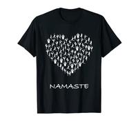 Namaste Yoga Heart With Tiny Yoga Poses Meditation Shirt T-Shirt