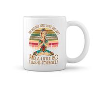Namaste Yoga Im Mostly Peace Love and Light Little Go Fuck White Coffee Mug
