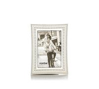 nambe Beaded Picture Frame, 4" x 6" | Photo Frame with Tempered Glass | Vintage and Contemporary Design | Tabletop Display Family, Friends, Wedding Gift, Home Office Décor | Silver Plate and Glass