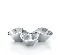 nambe Bella Triple Condiment Server | 3 Part Divided Serving Tray for Condiments, Dips, Appetizers, and Snacks | Made of Metal Alloy | Designed by Steve Cozzolino