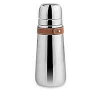 Nambe Tahoe Collection Stainless Steel Cocktail Shaker, 3 x 9in - Removable Leather Accent, Dishwasher Safe