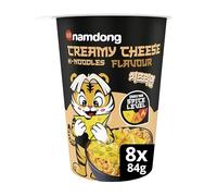 Namdong Creamy Cheese Noodle Pot flavour instant with a sachet of chilli mix 8 x 84 g