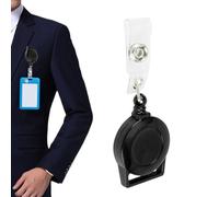 Name Badge Clip - Retractable Elastic ID Holder, Work and School ID Card Portable Supplies | Ideal Employees, Students, Security Staff, Teachers, Office Use, Conferences, and