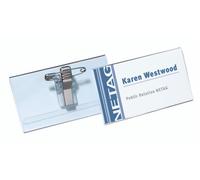 Durable Durable Name Badge with Combi-Clip 40x75mm (Pack 50) 814119