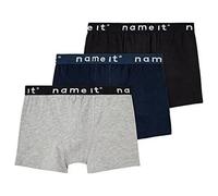 NAME IT Boys Nkmboxer 3p Noos Trunks, Black/Pack:w/ Grey Mel. + Dark Sapp., 11-12 Years UK