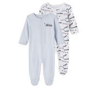 NAME IT Baby Boys' Nbmnightsuit 2P W/F Heather Train Noos Toddler Sleepers, 1-1.5 Years