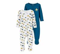 name it Baby Boys NBMNIGHTSUIT 2P W/F LEGION BLUE NOOS Baby and Toddler Sleepers, Legion Blue, 56