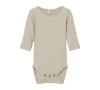 NAME IT Baby Girls' Nbfkab Ls Body Noos Bodysuit, Peyote Melange, 2-4m
