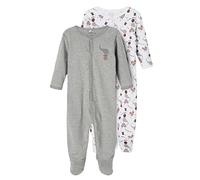 NAME IT Baby Nbnnightsuit 2P W/F Mel Circus Noos Toddler Sleepers, Grey Melange, 4-6m