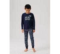 Name It Boys Gaming Pyjamas - Dark Sapphire, Navy, Size 3-4 Years Navy