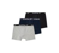 NAME IT Boys Nkmboxer 3p Noos Trunks, Black/Pack:w/ Grey Mel. + Dark Sapp., 2-3 Years UK