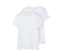 NAME IT Boys Nkmt-Shirt Slim 2p Noos T-Shirt, Bright White, 146-152 UK