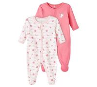 NAME IT Girls' NBFNIGHTSUIT 2P W/F Strawberry NOOS Sleepsuit, Camellia Rose, 92