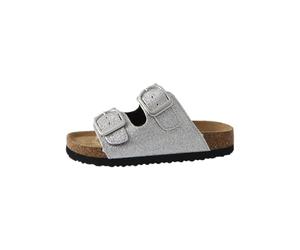 NAME IT Girls' Nkfflora Noos Sandal, Silver colour, 6 UK
