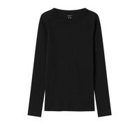 NAME IT Girl's NKFNAKAL LS Short TOP NOOS Long Sleeve Top, Black,