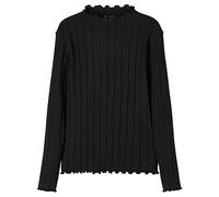 Name It Girl's Nkfnoline Ls Slim Top Noos Long Sleeve, Black, 9-10 Years