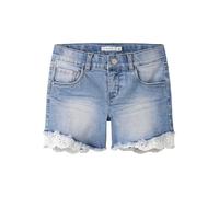 NAME IT Girl's Nkfsalli Slim DNM Shorts 5372-Ha Noos, Medium Blue Denim, 14 Years