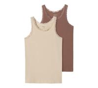 NAME IT Girl's NKFTANK TOP 2P Peyote LACE NOOS Undershirt, Peyote, 158/164