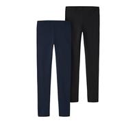 NAME IT Girls Nkfvivian 2p Noos Leggings, Dark Sapphire/Pack:Packed with Black, 13-14 Years UK
