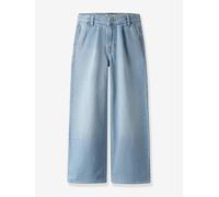 NAME IT high-waisted pleated jeans for girls bleached denim