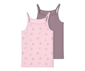 Name it kids Girls' Nkfstrap Top 2P Barely Pink Bow Noos (Pack of 2), Barely Pink, Numeric_146