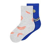 name it Men's NMMDEAN 2P Sock, Surf The Web/Pack:Light Grey Melange, 22/24