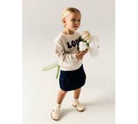 Name It Mini Girls Floral LOVE Applique Sweatshirt, Beige, Size Age: 1.5-2 Years Beige