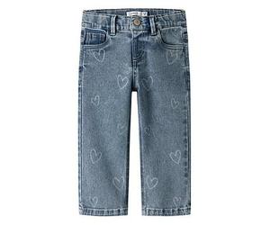 Name It Mini Girls Heart Straight Jeans, Blue, Size Age: 1.5-2 Years Blue