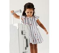 Name It Mini Girls Strawberry Stripe Dress, Purple Impression, Size 7 Years Purple Impression