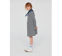 Name It Mini Girls Stripe Long Sleeve Jersey Dress, Navy, Size 2-3 Years Navy