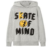 name it Nash Happy jumper Hoodie Sweater mottled grey 7-8 Years