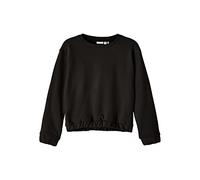 NAME IT Girl's Nkftulena Ls Sweat Unb Noos Sweatshirt, Black, 4 Years