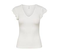 ONLY Women's Onlbelia Cap Sleeve Top JRS Noos T-Shirt, Cloud Dancer, XS