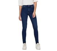 ONLY Women's Onldruna Hw Skinny DNM Pimbox Jeans, Dark Medium Blue Denim, 25W x 32L