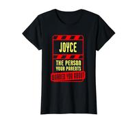 Name Joyce You Parents Warned You - Funny Joyce Name Value Graphic T-Shirt, Women, Black, S