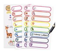 Name Labels for Clothes Kids, 64 PCS Name Stickers for School Supplies, Waterproof Daycare Labels for Baby Bottle Self Laminating, Dishwasher Safe, Personalized Name Tags for Water Bottle, Lunch Box