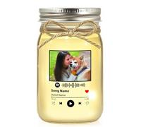 Name & Photo Jar Light Personalized for Couples - Romantic Gift Wedding or Anniversary - Custom Valentine's Day Gift for Husband, Wife, Boyfriend, Girlfriend