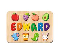 Name Puzzle for Kids Personalised Baby Gifts Name Puzzles for Toddlers 1-3 1st Birthday for Girls & Boys Wooden Alphabet Puzzle Toys Toddler Learning Toys for Kids Christmas