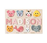 Name Puzzles Customized Baby Toys Name Puzzles For 1 3 Year Olds Baby 1st Birthday Girls And Boys KfM864 (Khaki, 30.5X23CM)