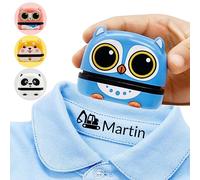 Name Stamp for Clothes Kids Waterproof, Personalised Custom Self Inking Stamps, Customized The Name Stamp, Clothes Stamp Label Kids Washable Clothes Fabric Markers, 4 Styles & 36 Icons