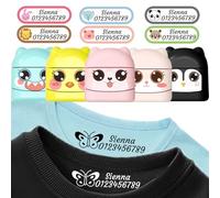 Name Stamp for Clothing Kids Waterproof,Custom Double Sided Name Stamp(White + Black Ink) Kids Stamps，School Daycare Essentials，Personalized Signature Stamp
