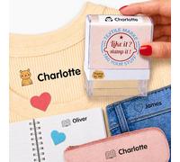 Name Stamp for Kids and Baby's | Label, Clothing, for School Uniforms & Nursery Items | Permanent, Water-Resistant Ink | Washing Machine & Tumble Dryer Safe