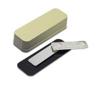 Name Tag/Badge Blanks - 10 Pack - Brushed Gold 1" X 3", Round Corners, Magnetic Backing